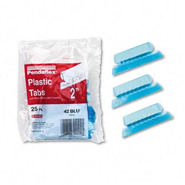 Pendaflex Pendaflex 42-BLU Hanging File Folder Tabs- 1/5 Tab- 2 in- Blue Tab/White Insert- 25/Pack 42-BLU